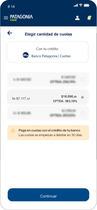 Elegí la cantidad de cuotas que querés pagar