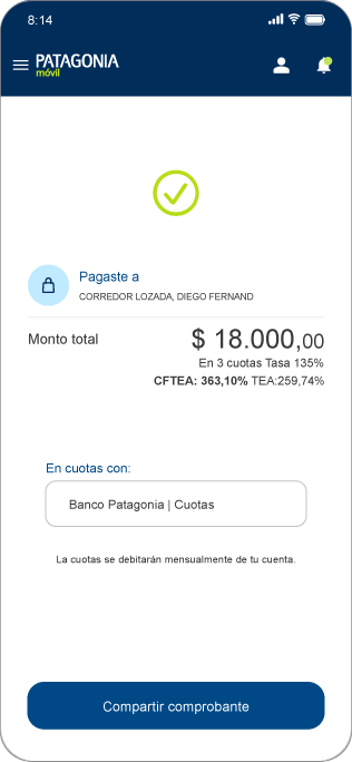 Tu primera cuota la pagás recién a los 30 días